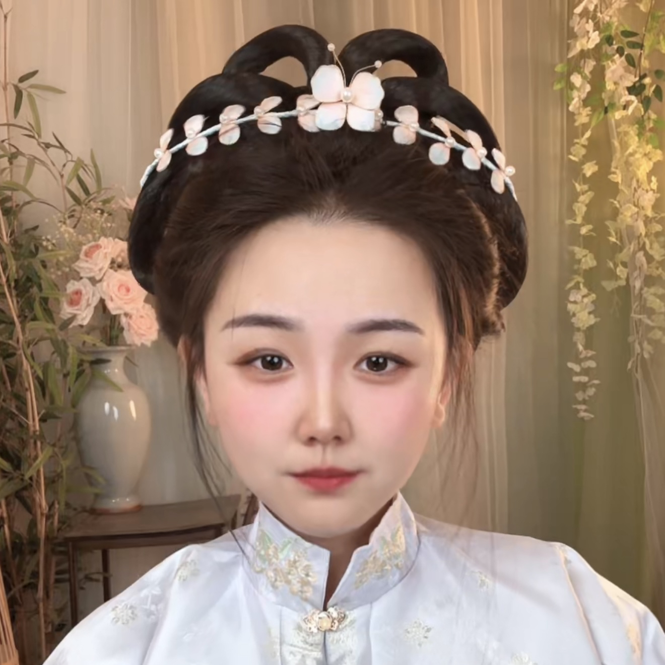 春亦归古风发饰绒花发簪 手工制作默认微瑕