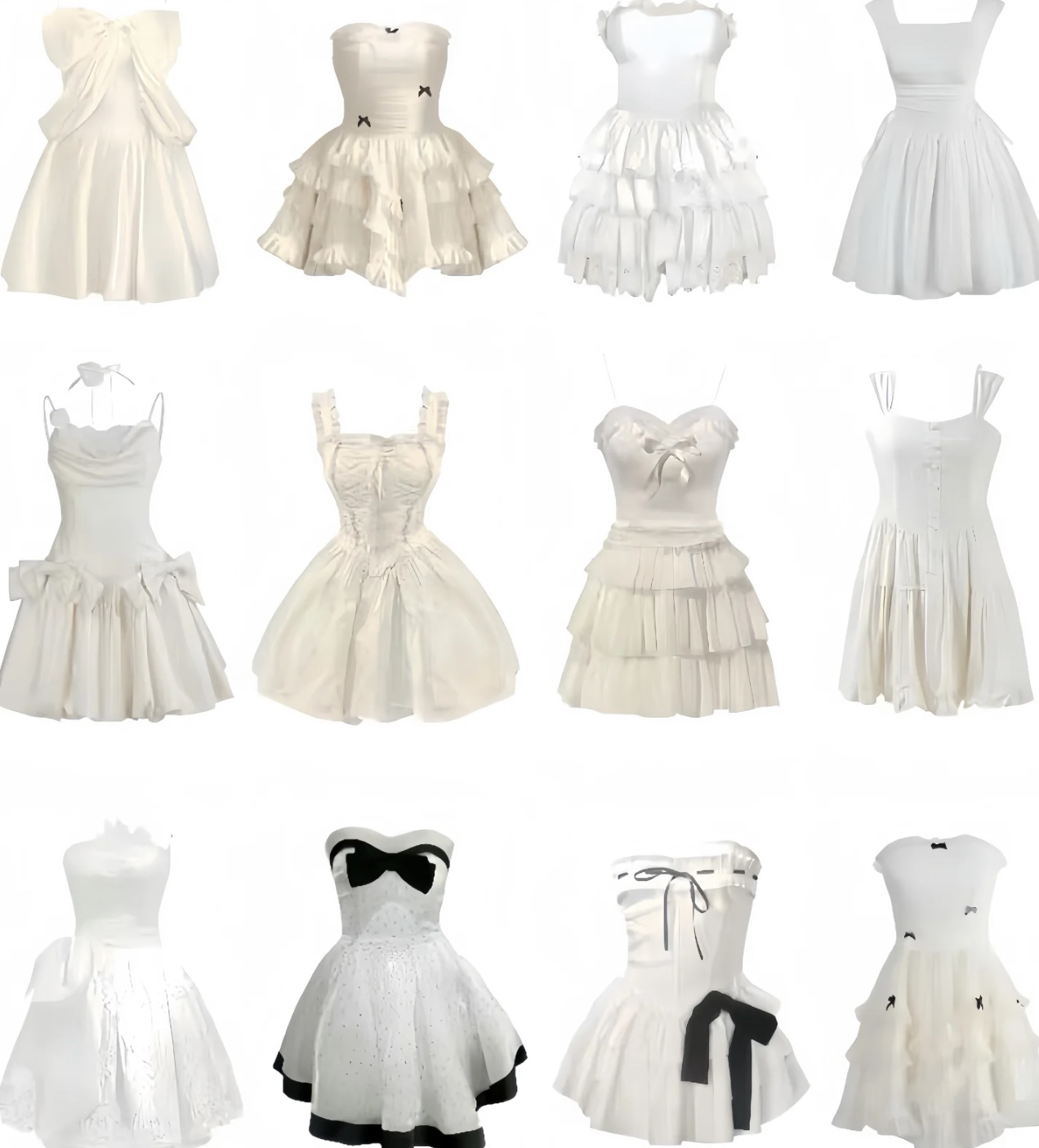 小清新吊带连衣裙白色夏季