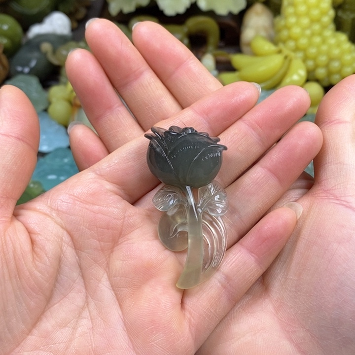 蛇纹石玉手把未镶嵌s****贾