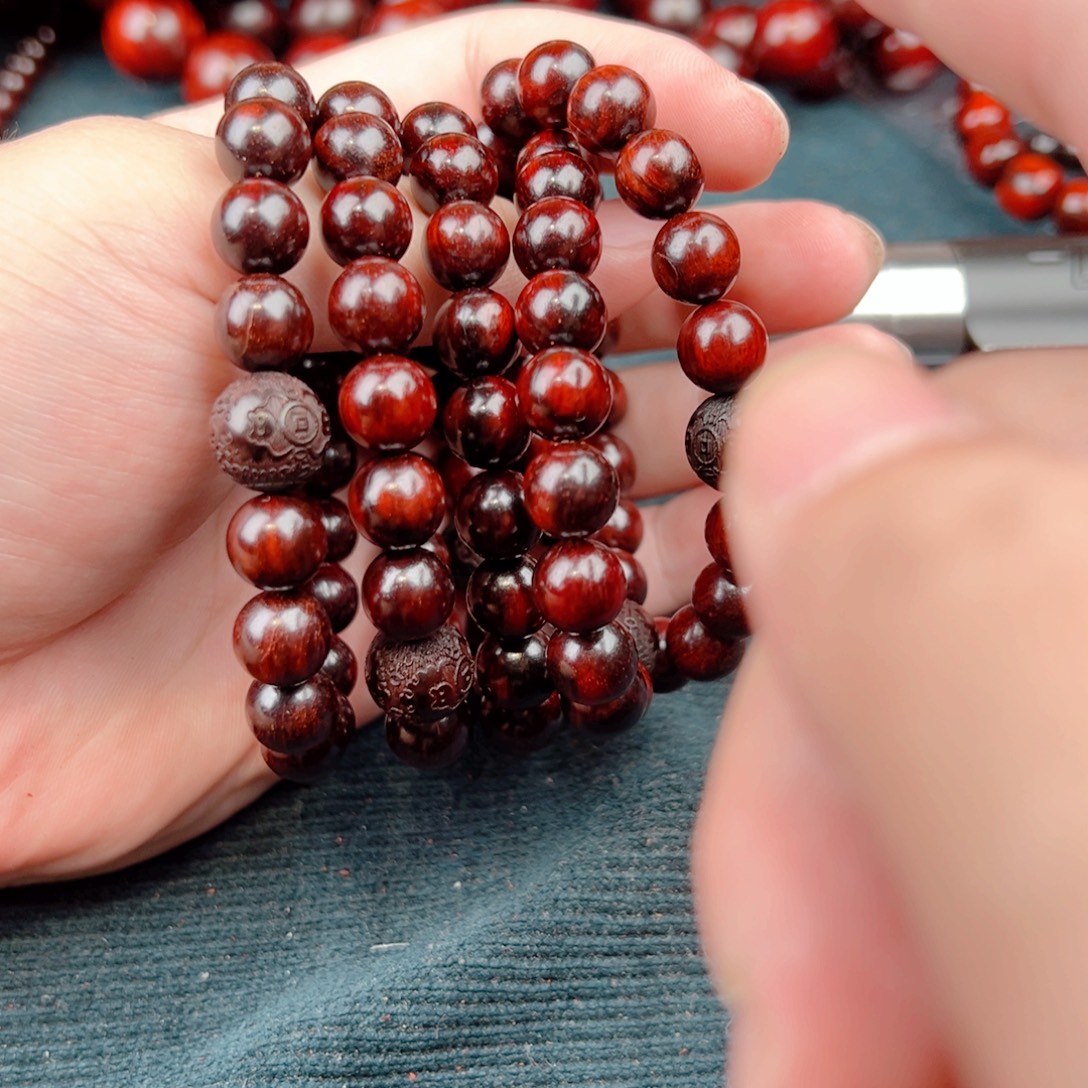 手串/手链小叶紫檀10火焰纹琴料