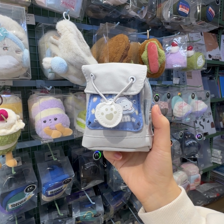 毛绒灰色小狗零钱包可爱