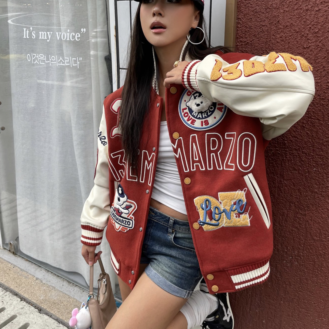 13DE MARZO 2025AW秋冬新款 Doozoo系列 复古乐器撞色棒球服