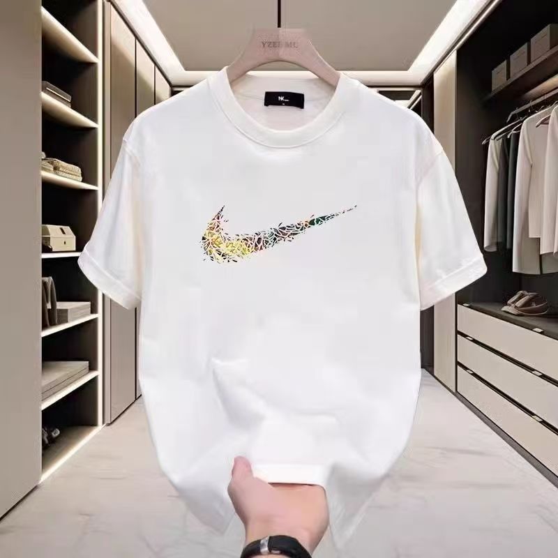 新款夏季T恤百搭大潮情侣男女同款休闲圆领短袖上衣