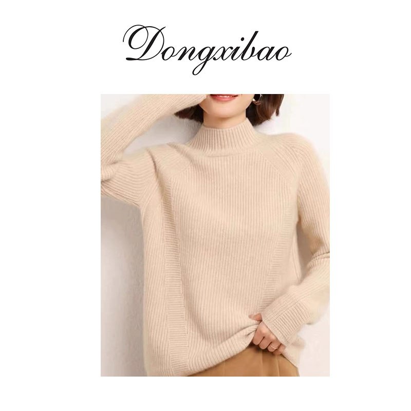 【三股加厚】纯山羊绒加厚重工元宝针半高宽松