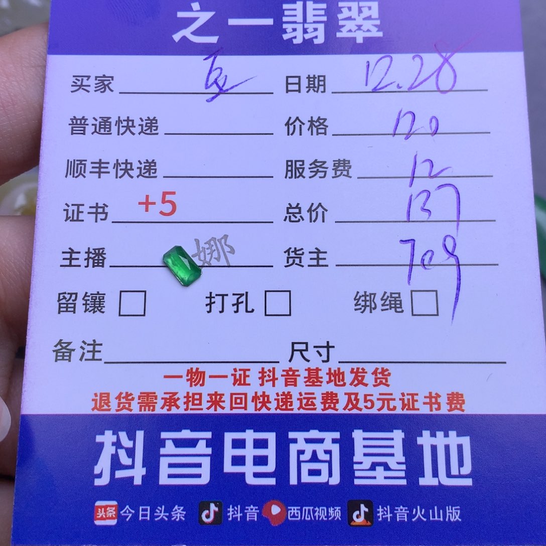 颈饰未镶嵌翡翠豆*