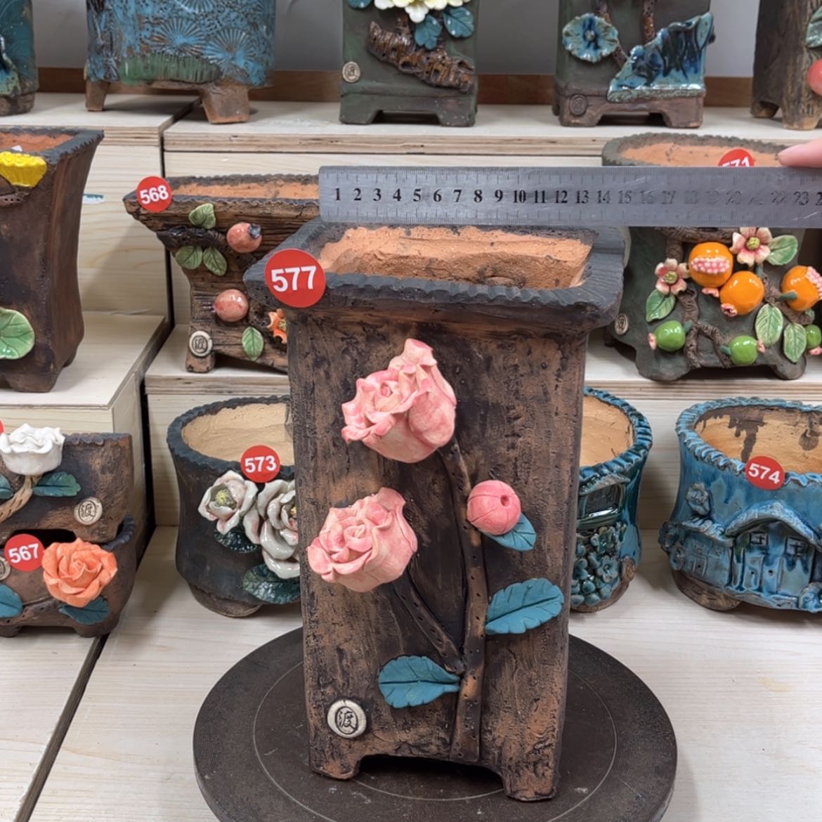 【闪购商品】紫砂花盆577号内口13.5外高27