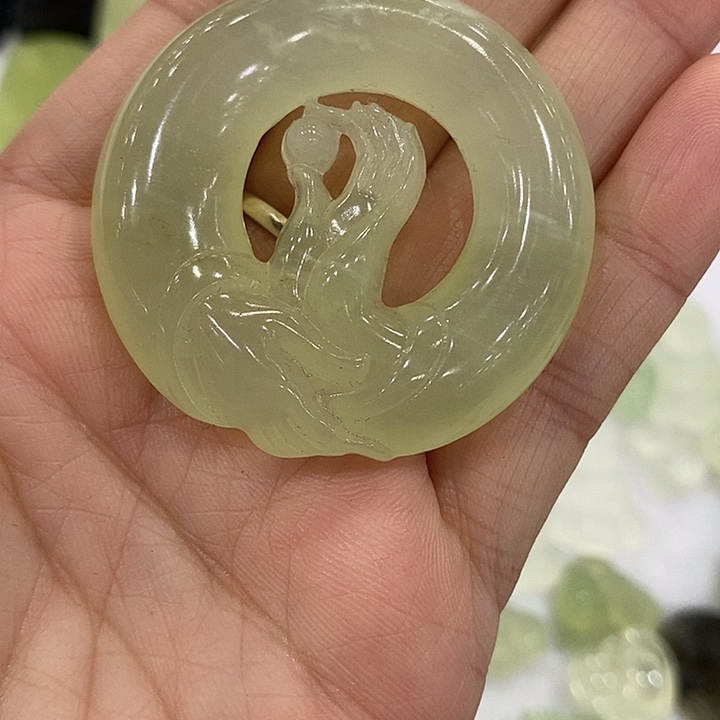 蛇纹石玉合金颈饰