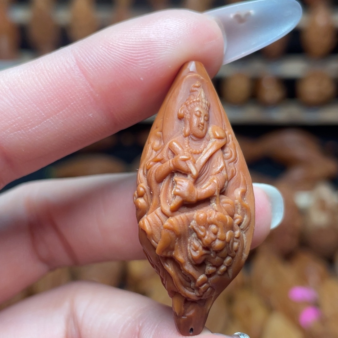 把件橄榄核文殊菩萨