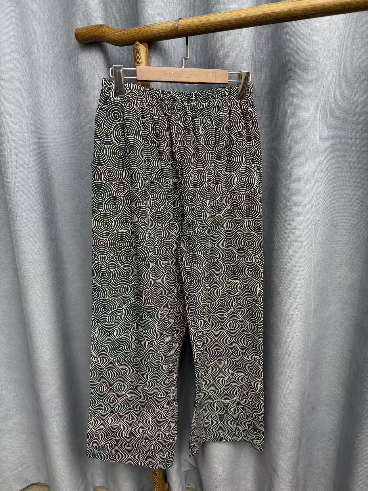 秋季新款简约百搭宽松桑蚕丝直筒长裤女R757