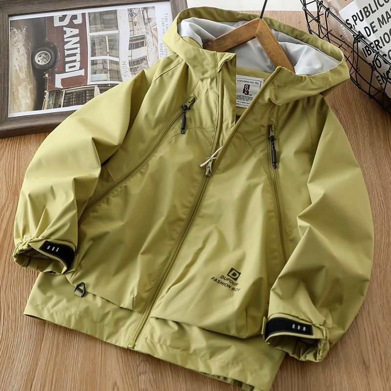 男童冲锋衣春秋款2025年春季新款男童酷帅外套儿童三防户外上衣