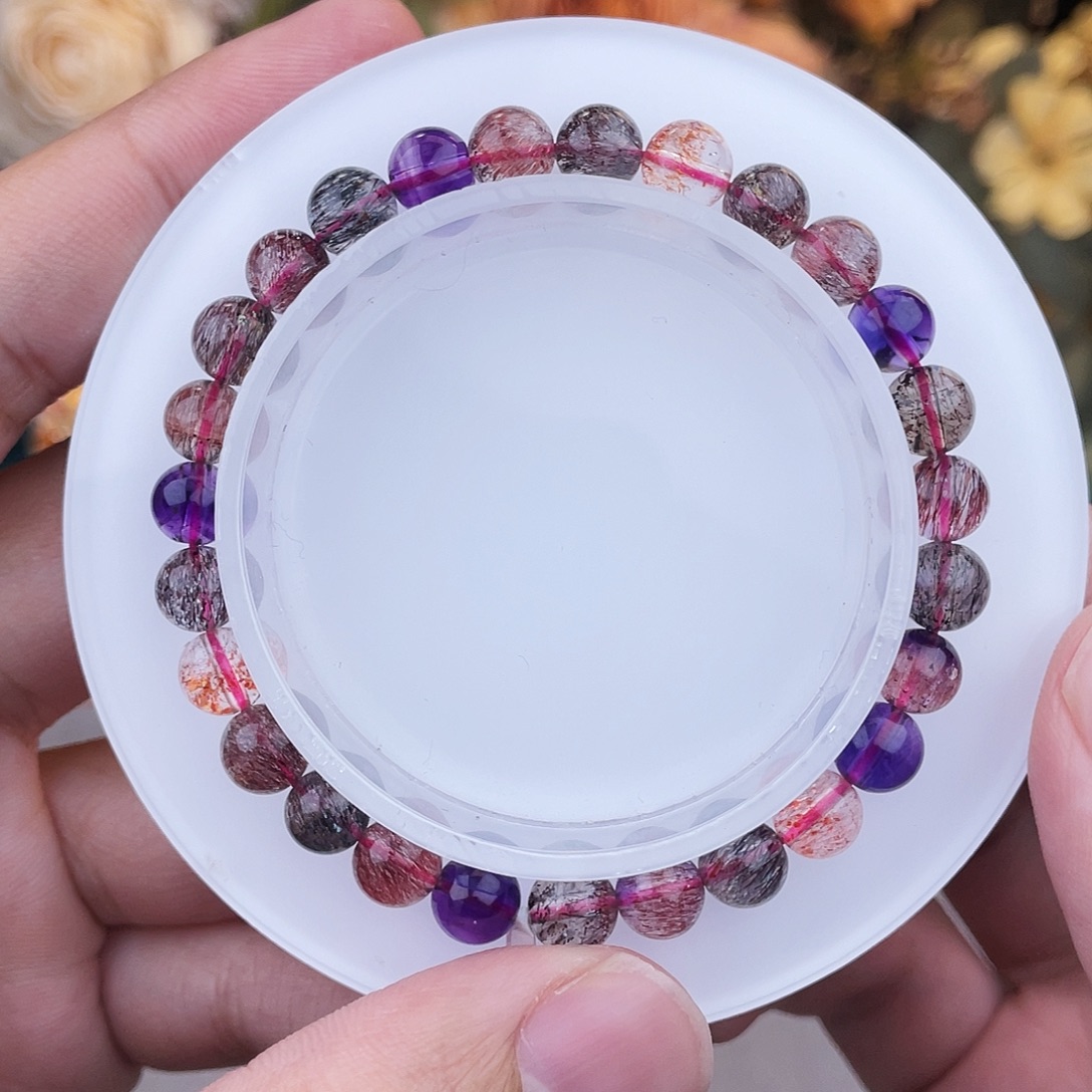 手链水晶未镶嵌黑加仑超七6m