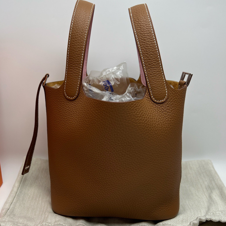 未使用 Hermes/爱马仕 全新爱马仕菜篮子18金棕全套全新k刻