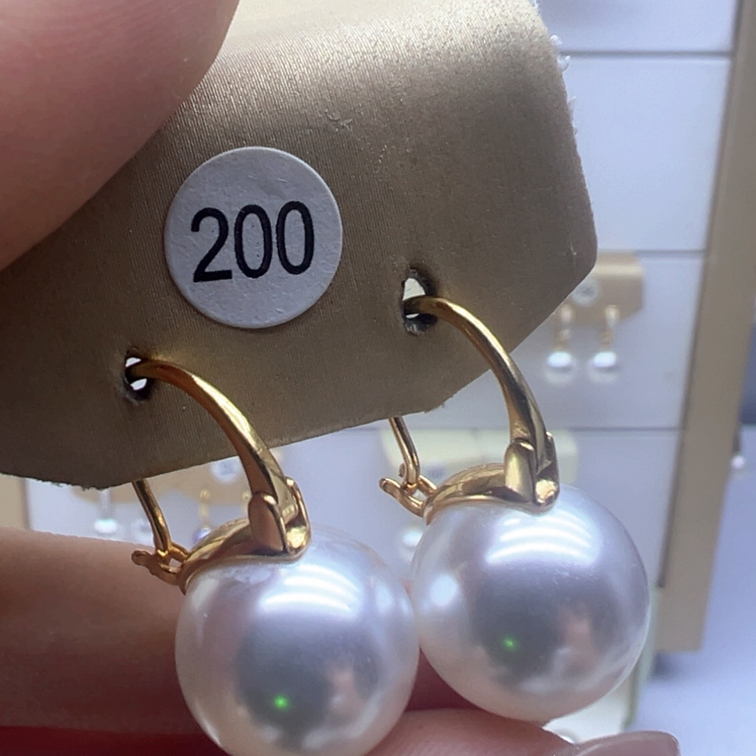 银S925镶嵌淡水珍珠耳饰