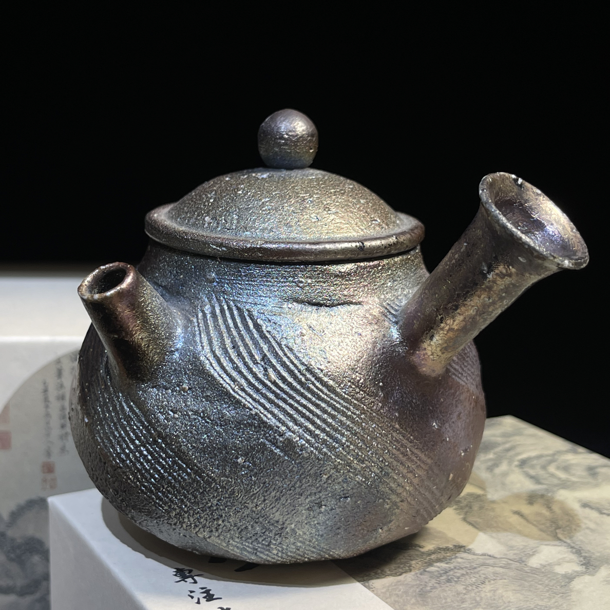 草木斋精品柴烧纯手作粗陶侧把壶陶制泡茶壶陶瓷茶具柴烧壶