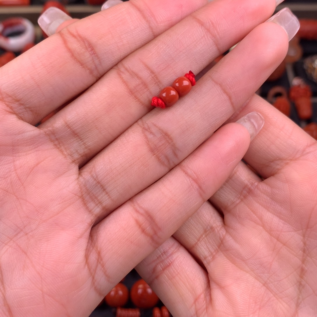 南红玛瑙未镶嵌老型对珠5