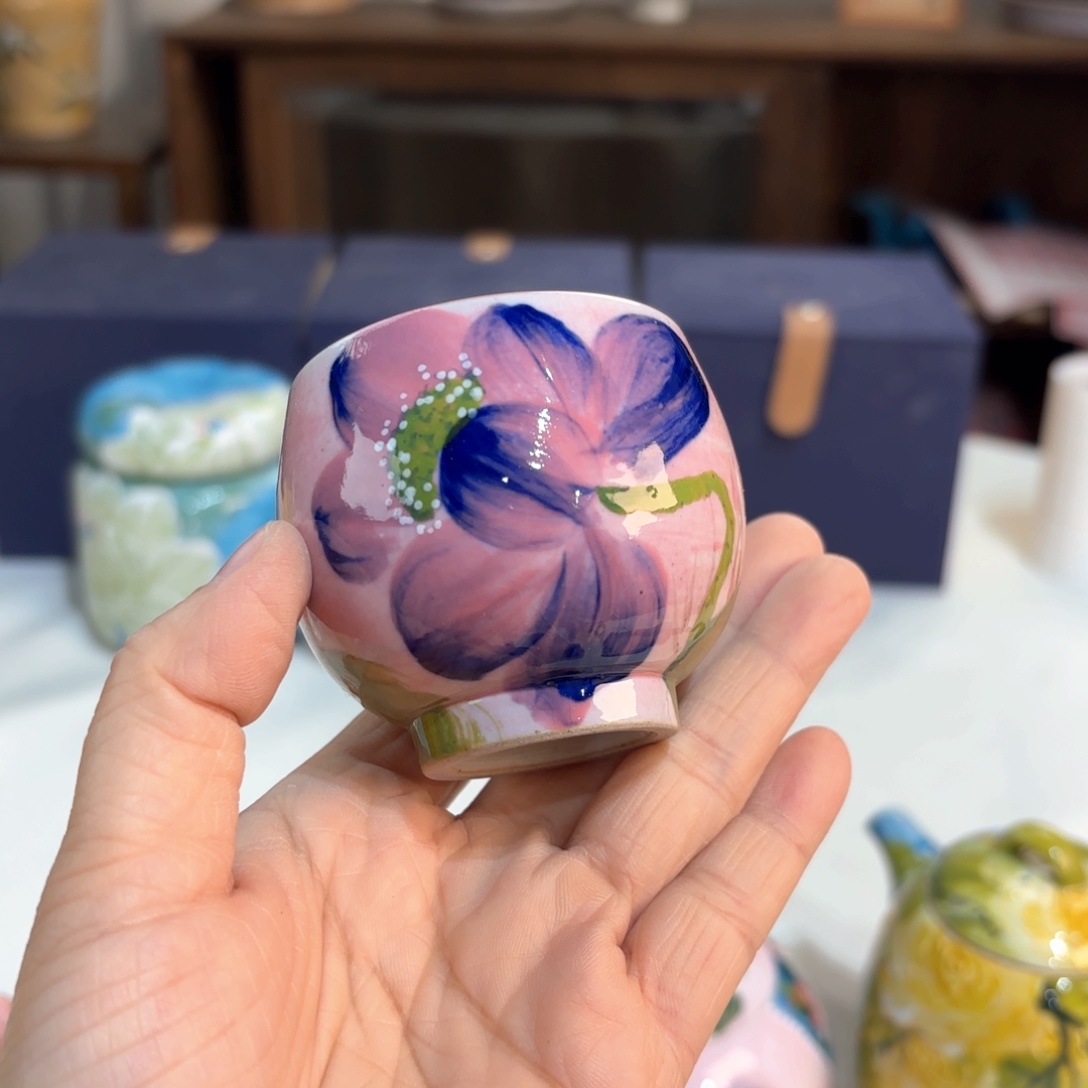 景德镇手绘高温釉下彩陶瓷茶具