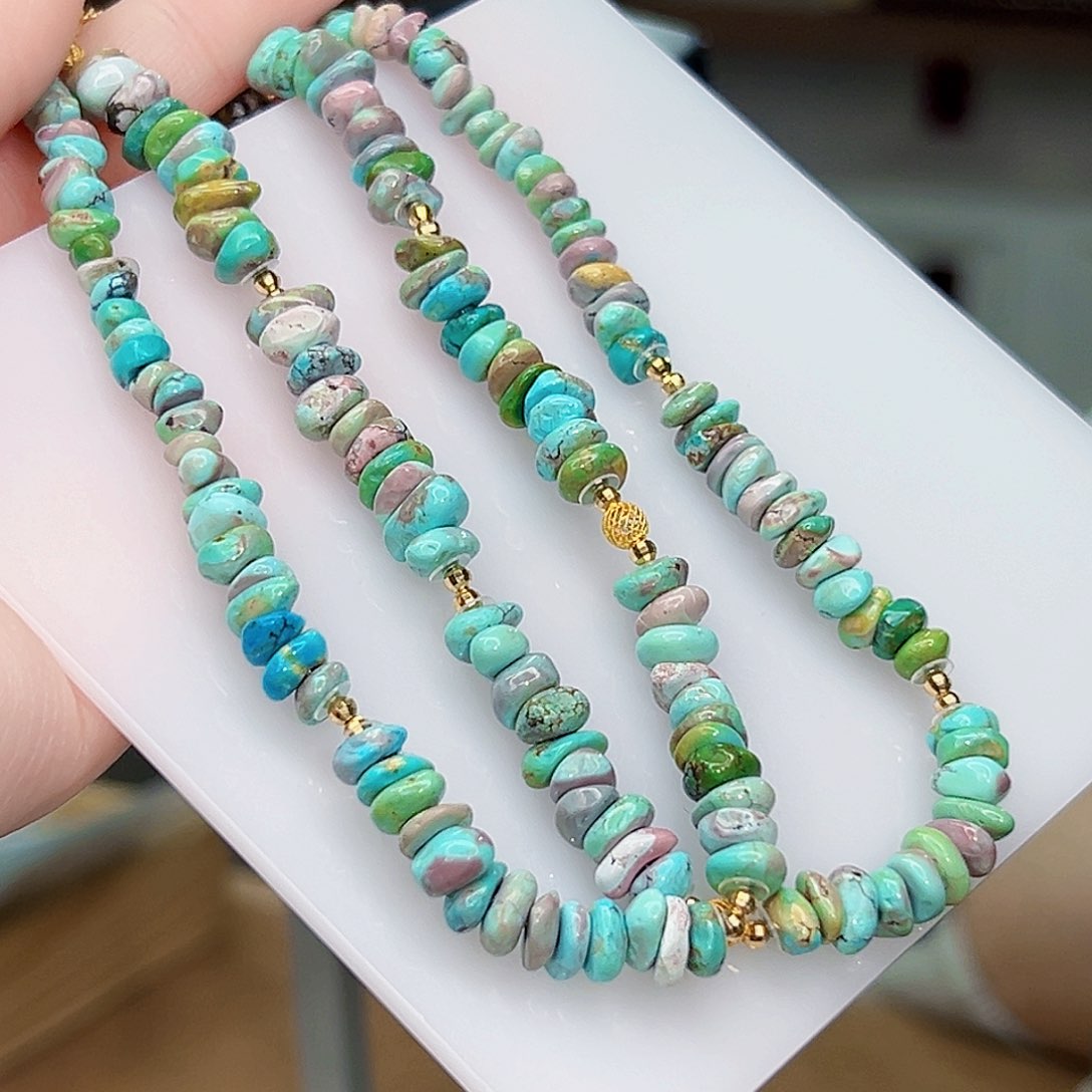 绿松石珠宝奇石18K金镶嵌龙**祥