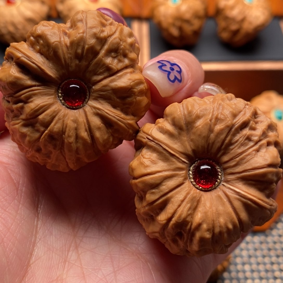 文玩核桃把件40尺寸南瓜吨➕镶嵌