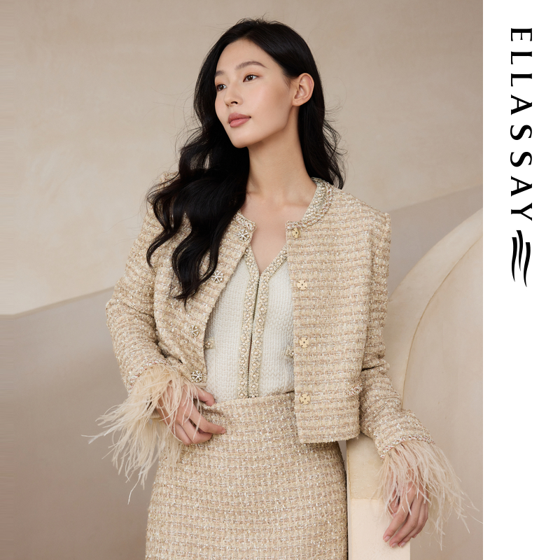 ELLASSAY歌力思2026早春新款简约时尚短外套女EWE371W01300