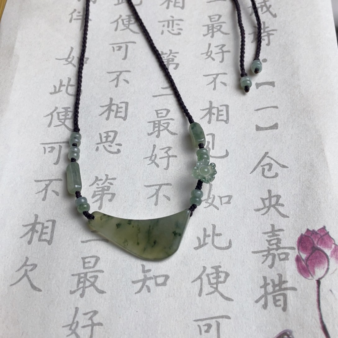 翡翠未镶嵌颈饰设计款原石项链