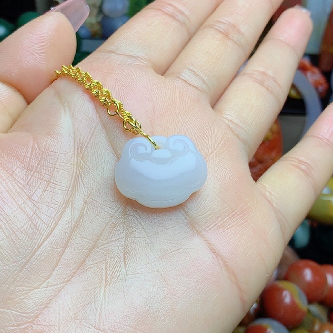 树化玉冰种玉如意吊坠