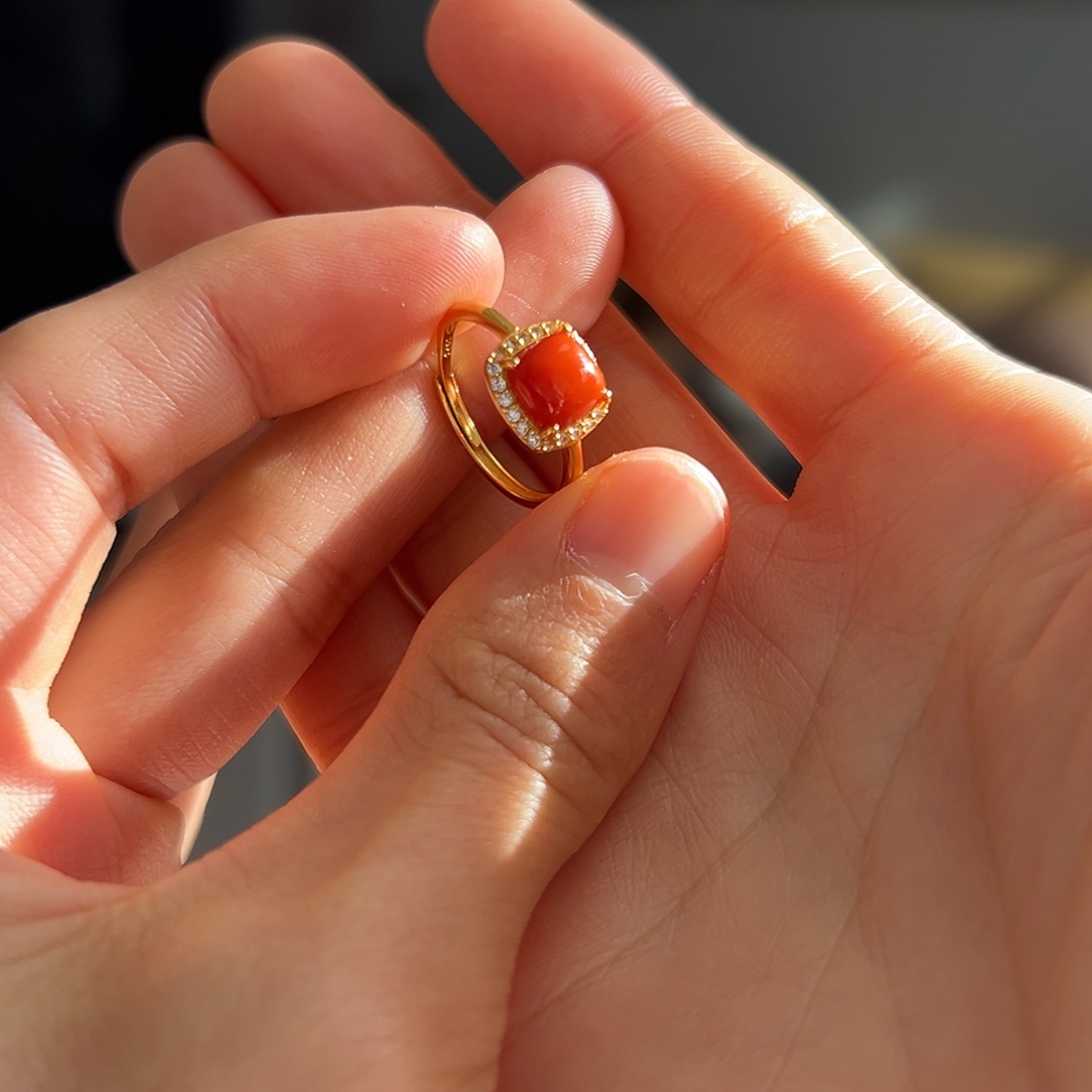 南红玛瑙戒指银S925镶嵌那**喵