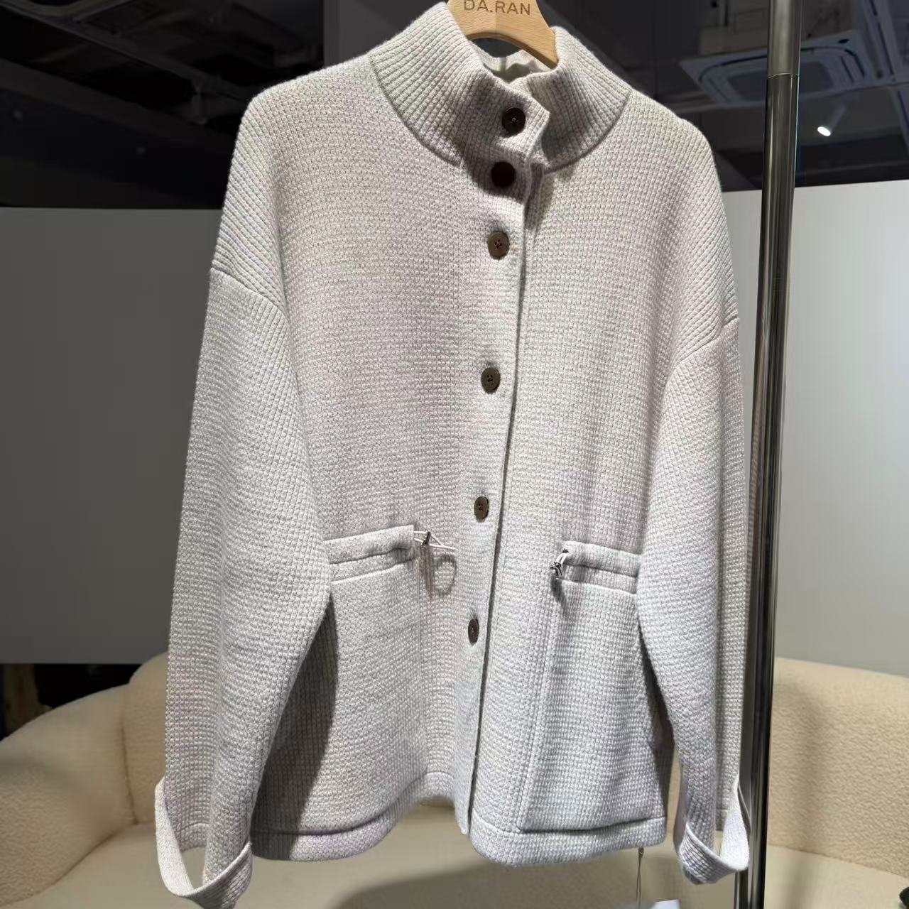 立领塑腰短大衣外套气质百搭轻奢