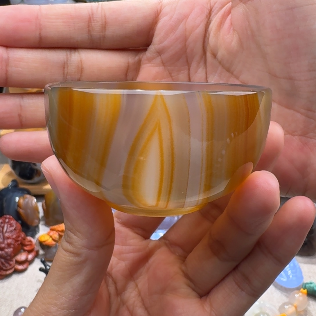 玛瑙/玉髓玛瑙茶杯60毫升未镶嵌