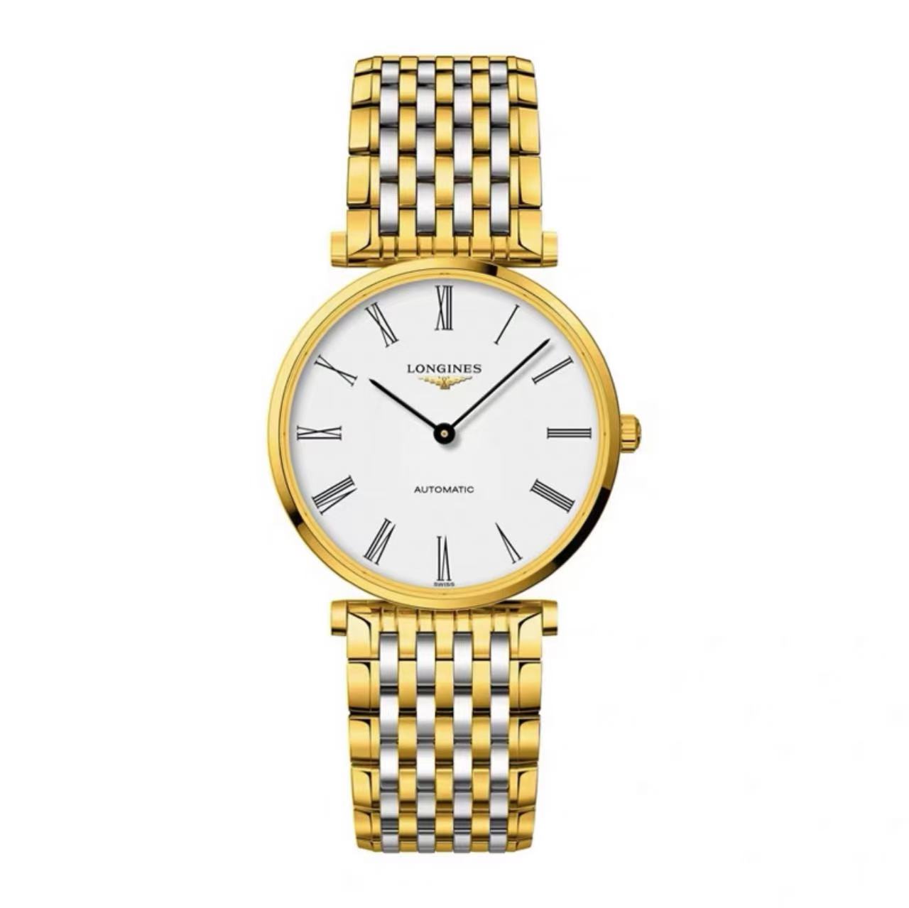 99新 Longines/浪琴 单表/嘉岚女表34MM机械/白盘/经典时尚优雅
