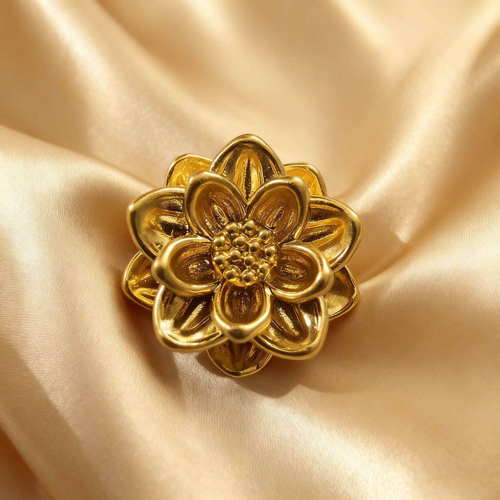 【黄金】足金999大莲花素金 中穿 5D工艺CY28