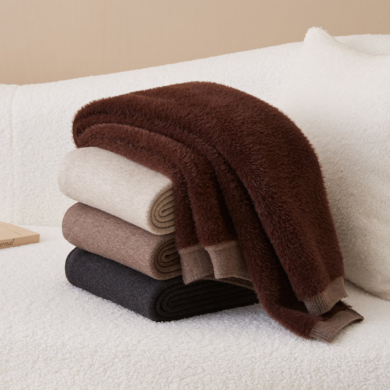 爆款羊毛裤秋冬保暖打底裤男女士加厚针织青年贴身百搭羊绒裤高腰