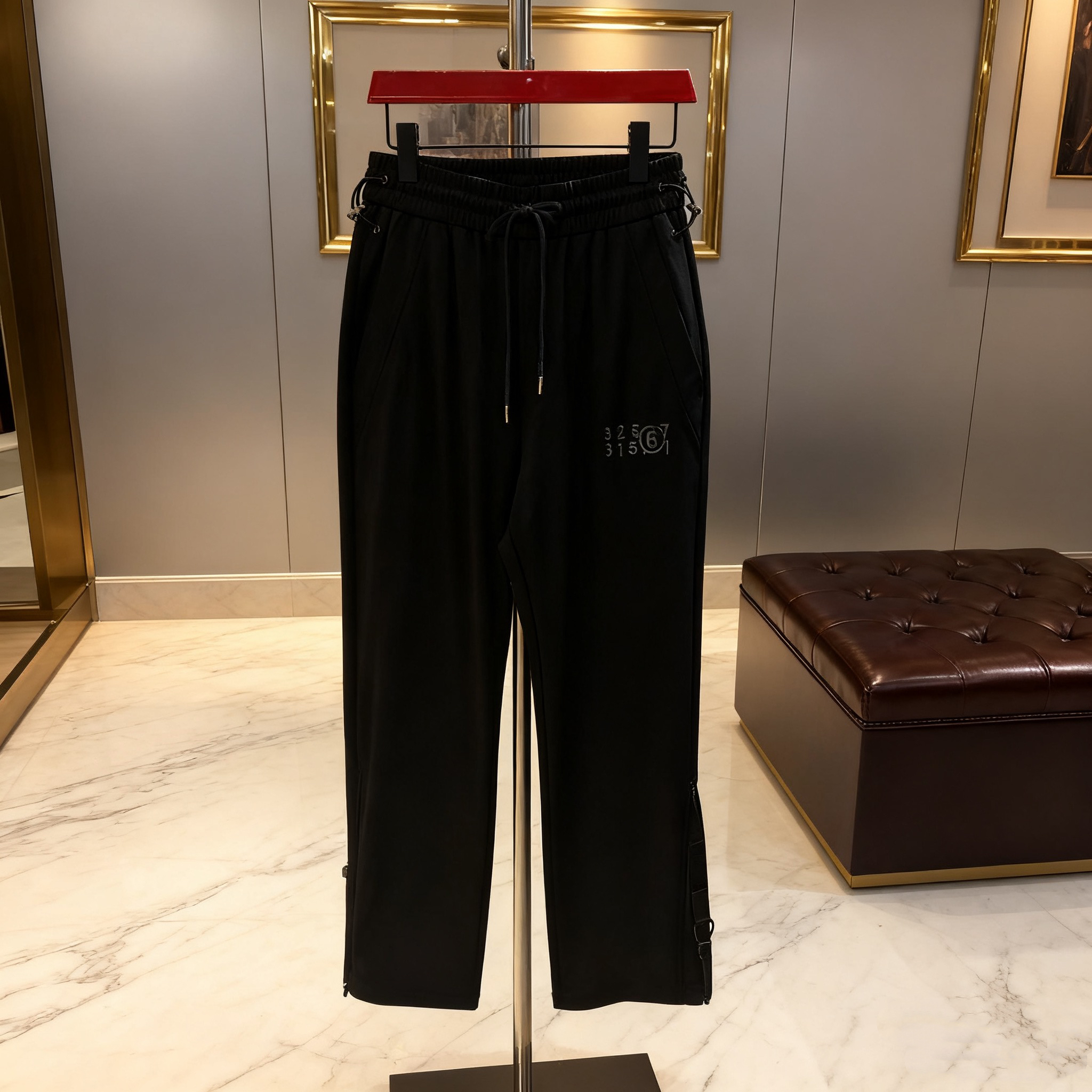 欧货春秋男士经典百搭休闲时尚潮流运动抽绳系带休闲长裤 9307