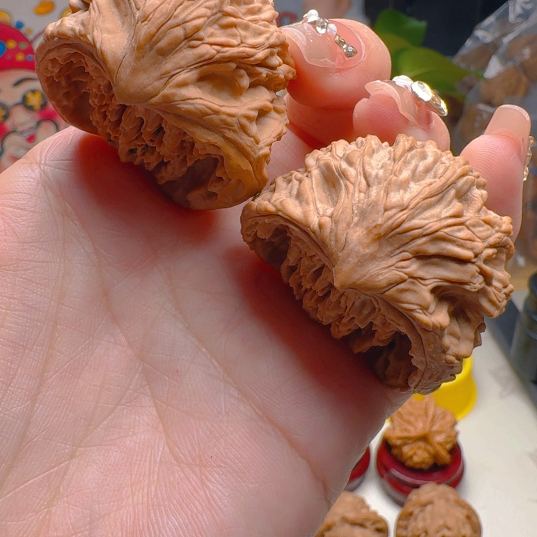 核桃把件40麦虎蛇头聚宝盆