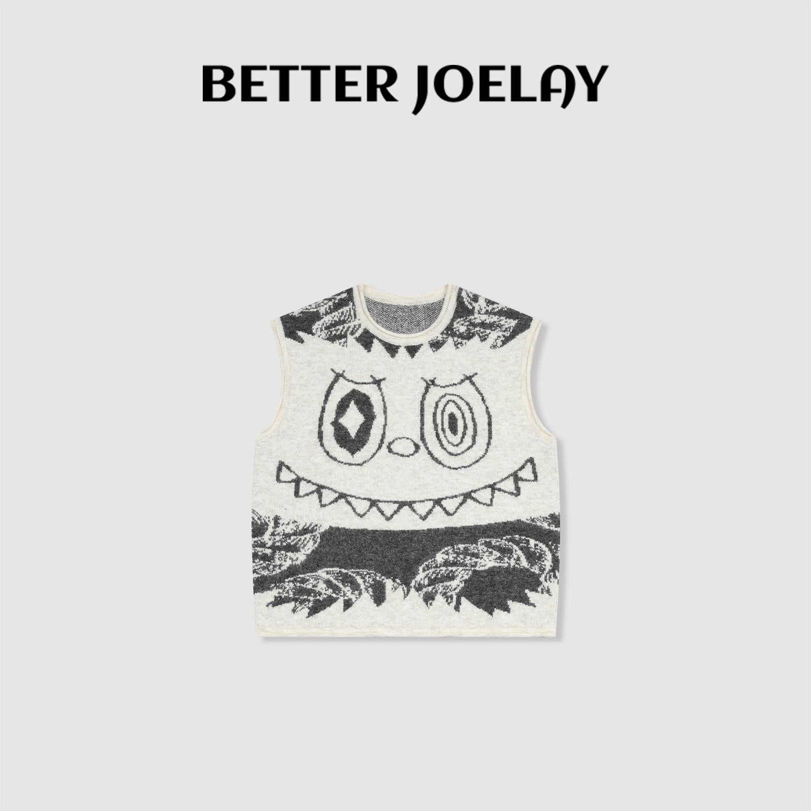 BETTER JOELAY-【大眼萌怪​】羊毛时尚针织马甲个性慵懒LL6191