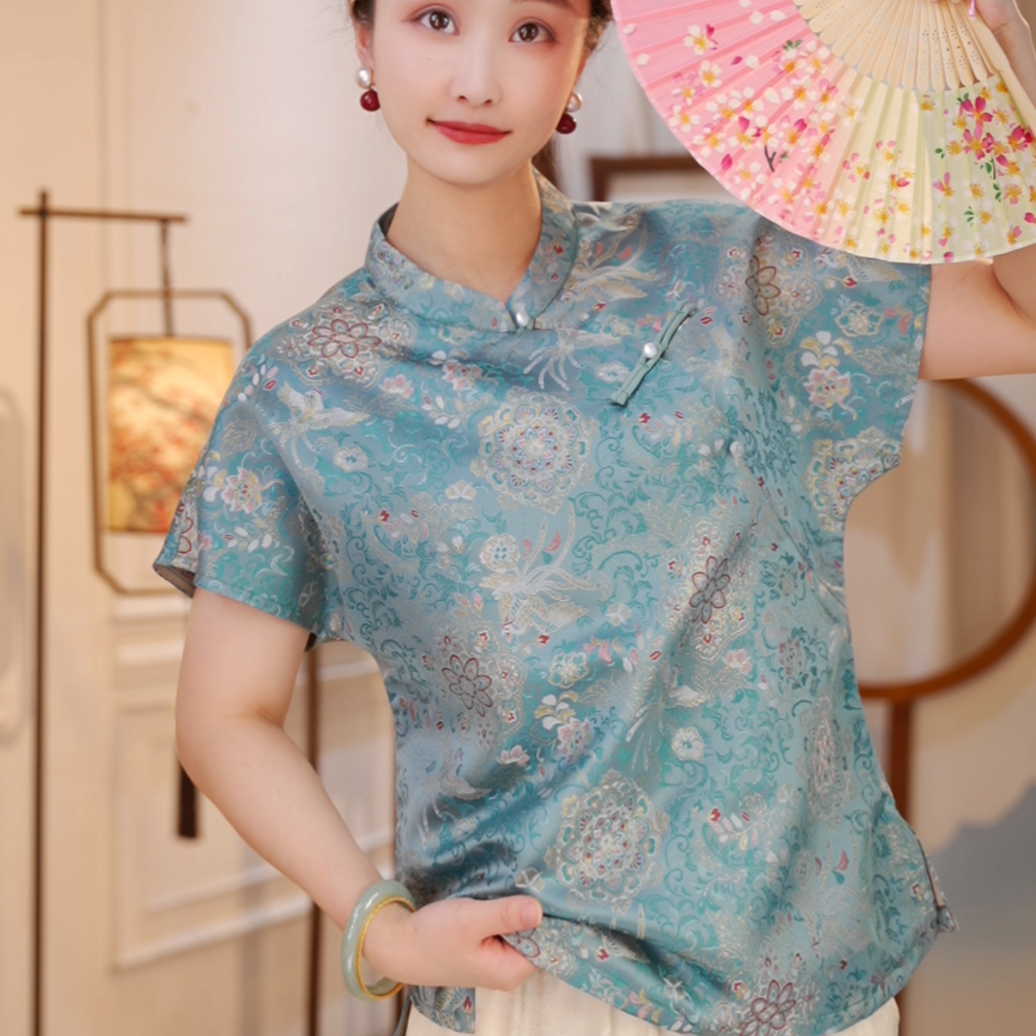 椿龄｜新中式国风时尚百搭重磅上衣小衫-5295