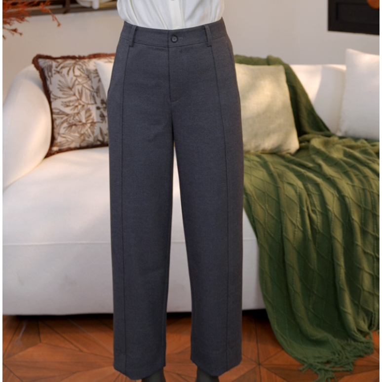 【橙蜜客】炭灰飒影 利落剪裁 简约干练通勤风显瘦裤装2554K000517