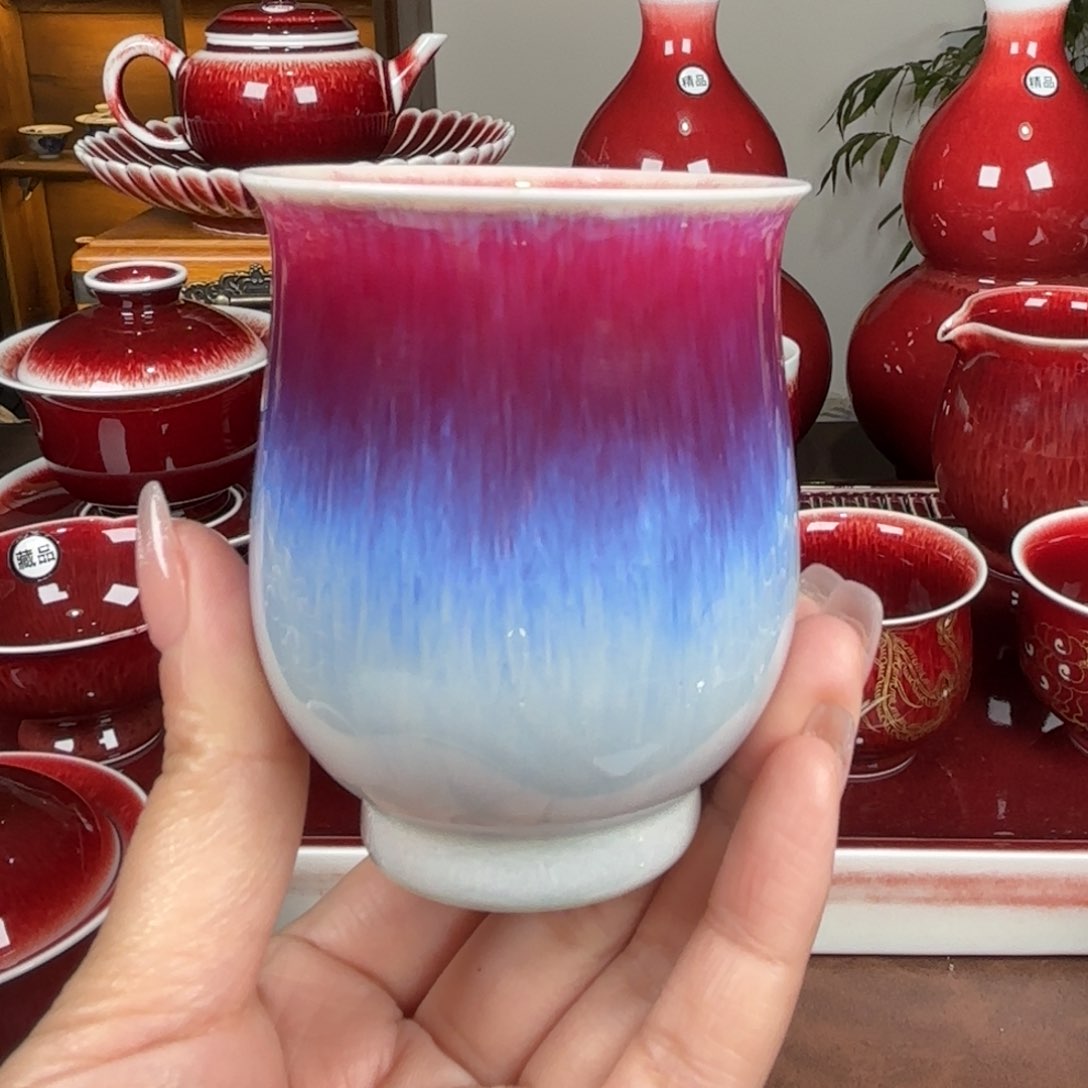 杯闻轩坊郎红 花釉郁金香