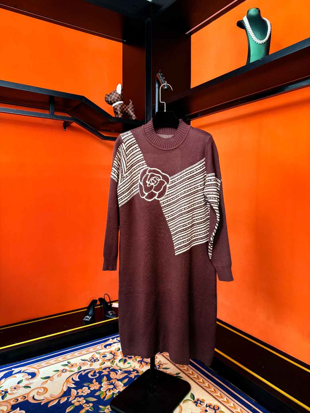 【107】秋冬气质显瘦大码毛衣连衣裙