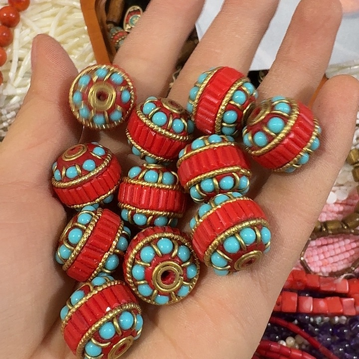 玛瑙/玉髓合金珠宝半成品一颗大鼓珠