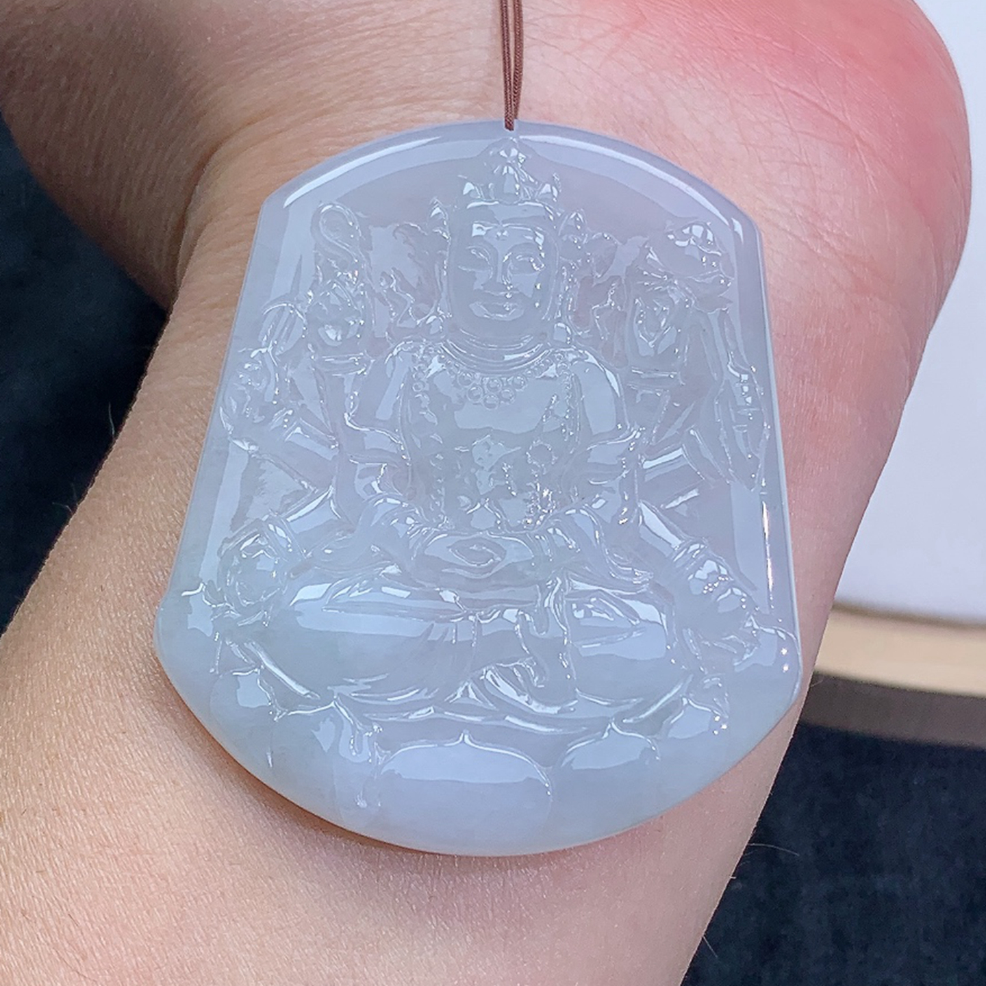 冰润 精雕 千手观音 吊坠 挂坠 31.73g 缅甸天然A货翡翠玉石