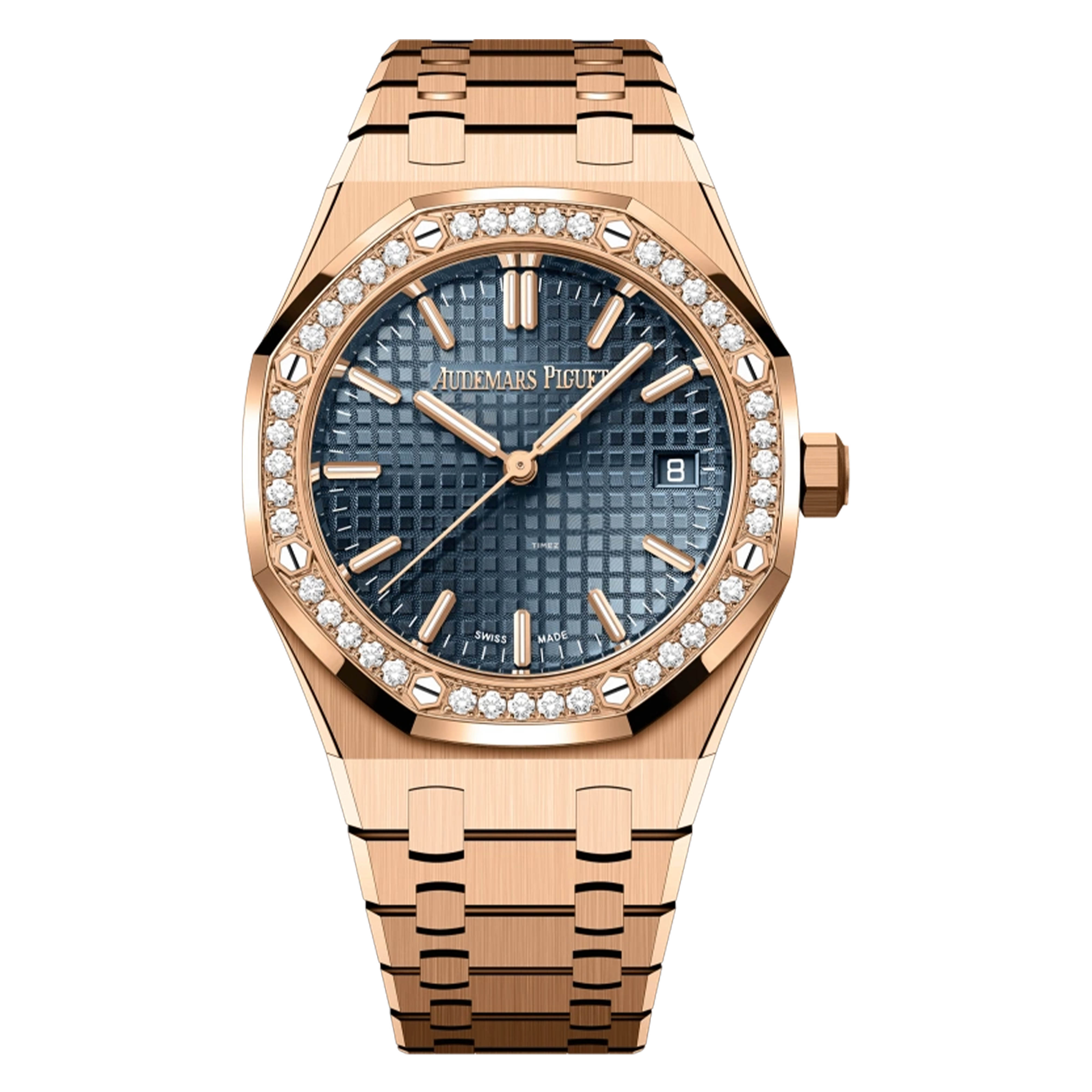 未使用 Audemars Piguet/爱彼 /77451OR全玫瑰金钻圈蓝盘/34mm