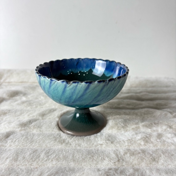 高足冰裂开片甜品钵 水果钵 冰淇淋碗 刺身碗