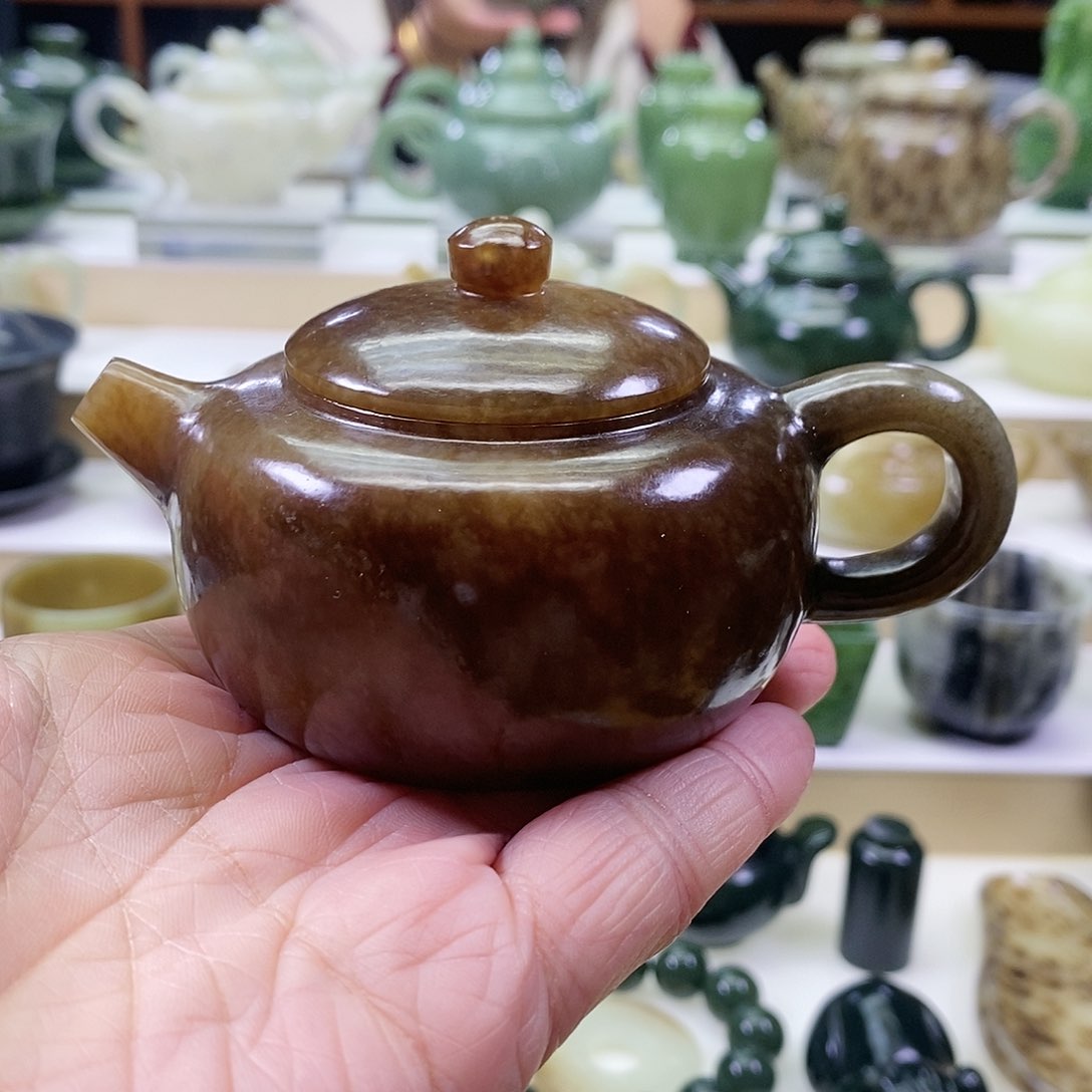 和田玉茶壶未镶嵌110ml