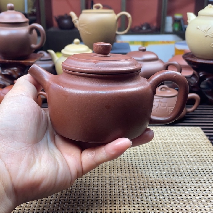 茶壶紫砂紫泥半手微瑕