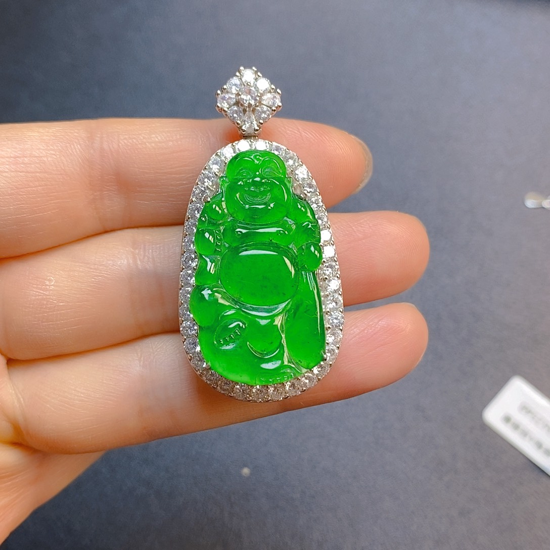 翡翠银S925镶嵌颈饰