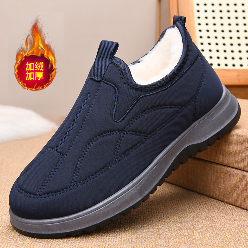 冬季加绒加厚老北京棉鞋男士休闲雪地靴中老年防滑保暖棉靴爸爸鞋商品图