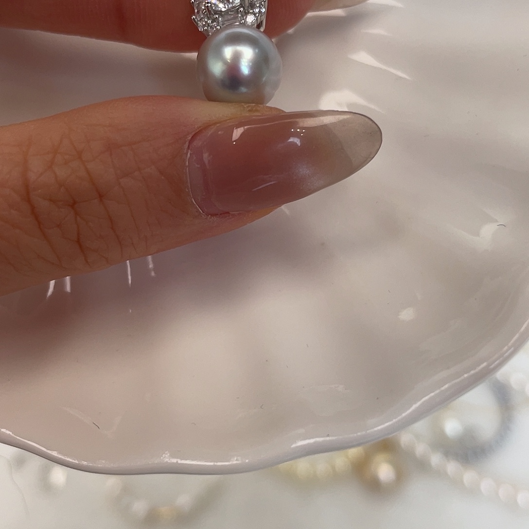 吊坠(不含链)银S925镶嵌海水珍珠