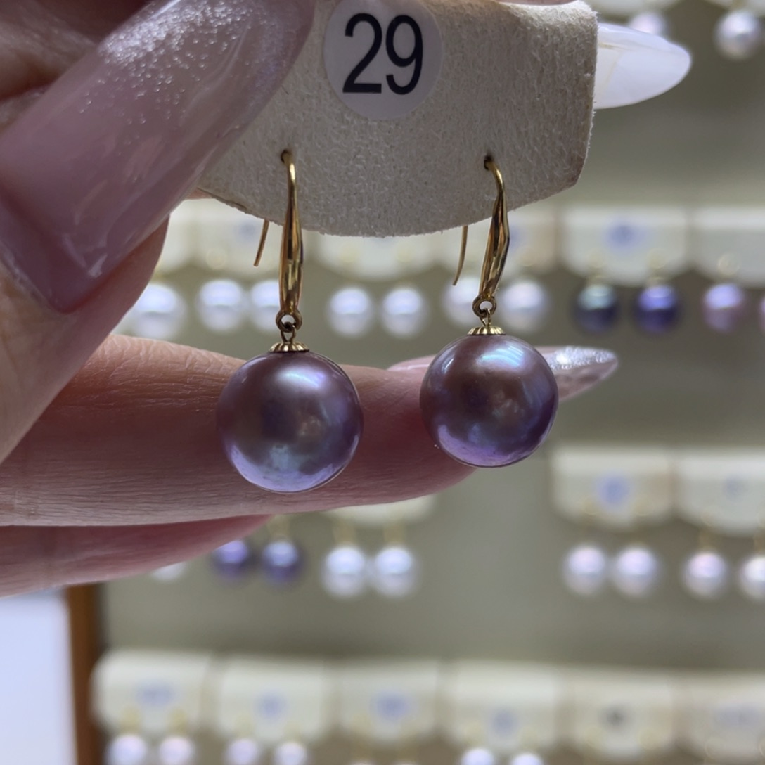 淡水珍珠耳饰18K金镶嵌