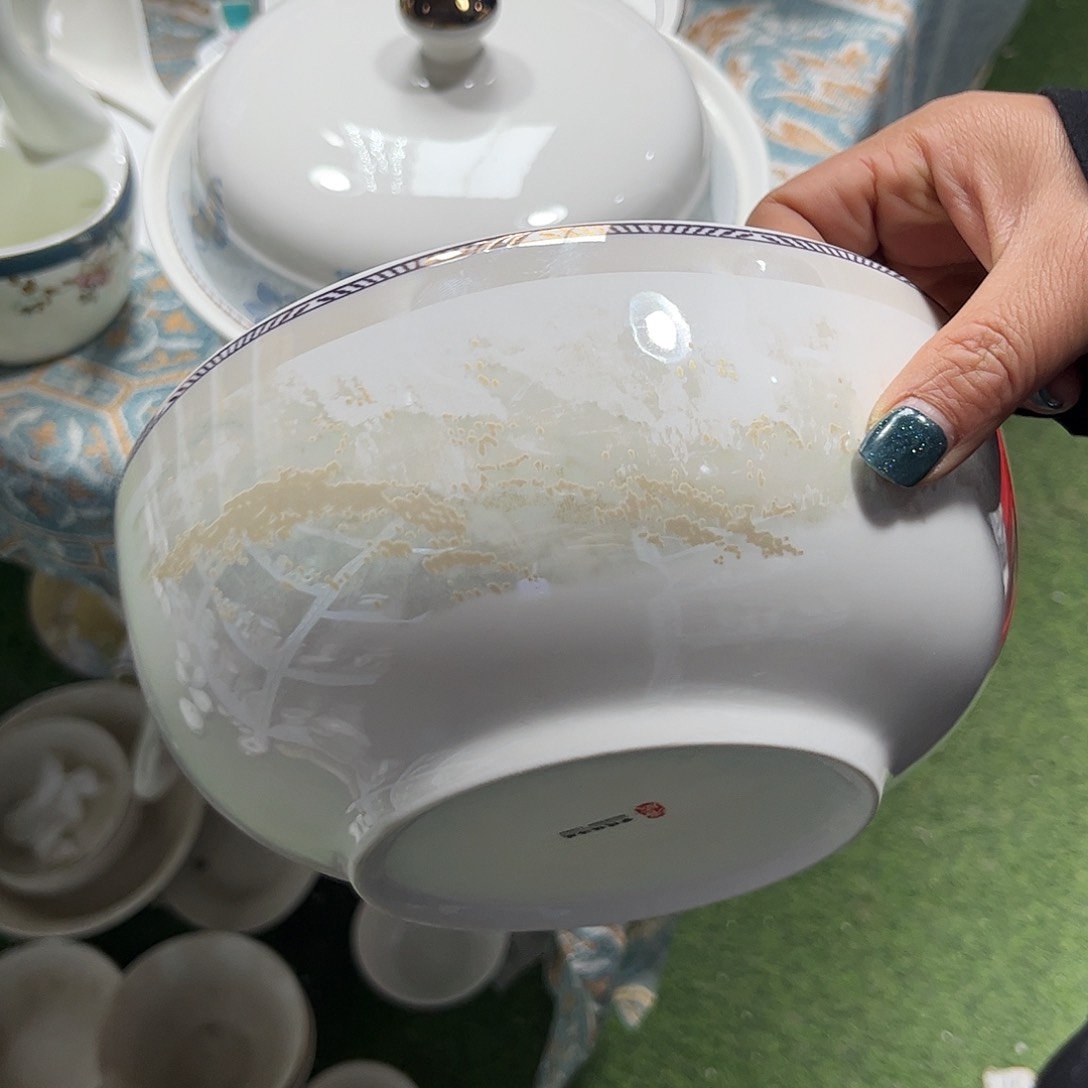 瓷片海岸八寸汤碗二个微瑕