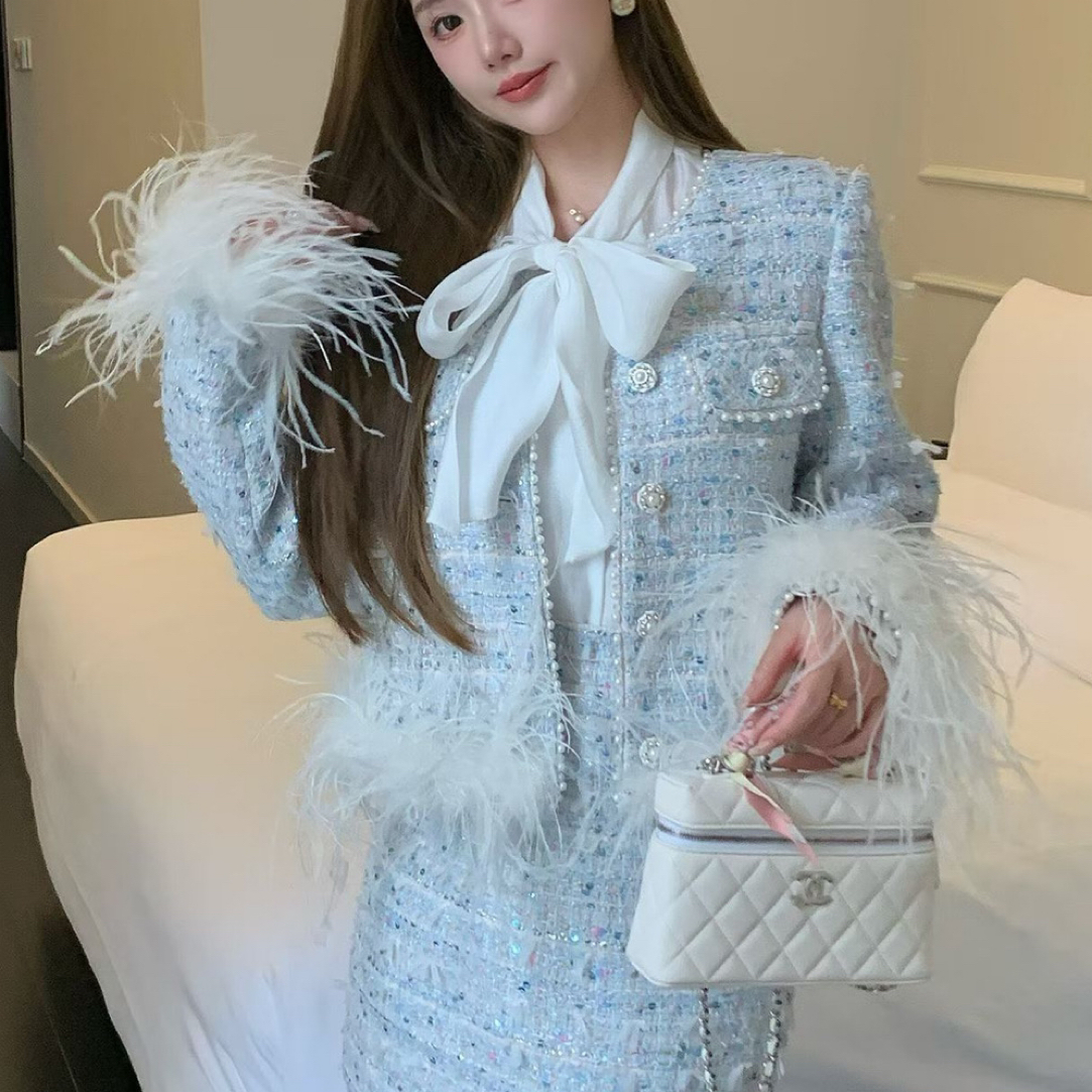 2025小伍轻奢高定秋冬复古气质百搭短款女装集合链接搭配时尚套装